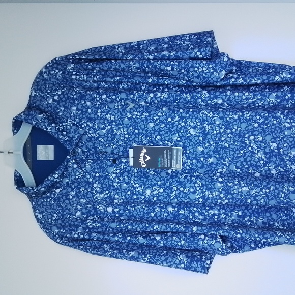 Callaway Other - Callaway Opti Dri Stretch UPF Polo Golf Shirt Galaxy Blue Size XXL NWT
